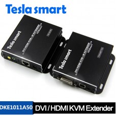 Tesla 100M HDBaseT DVI / HDMI KVM + IR Extender