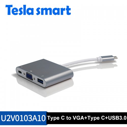 Tesla Type-C to VGA and USB3.0 adapter (VGA ve USB3.0 adaptörüne Tip-C)